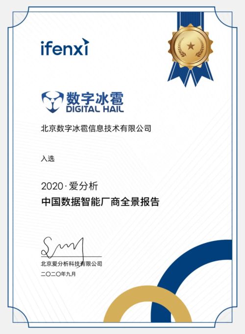 數字冰雹榮登2020愛分析數據智能廠商全景報告